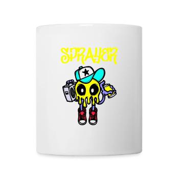 Illustration de pulvérisateur de graffiti Street Art de bombe aérosol - Mug blanc - blanc - Devant
