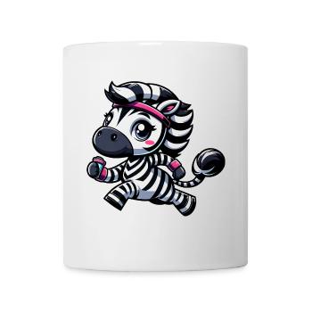 Zebra Jogger Cartoon Sport Marathon Running - Mug - white - Front