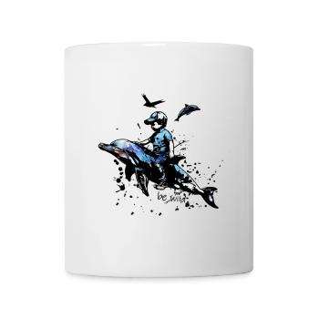 Be Wild Delfin Reiter Illustration - Tasse - Weiß - Vorne