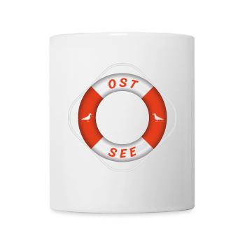 Ostsee Rettungsring Möwen Urlaub - Tasse - Weiß - Vorne