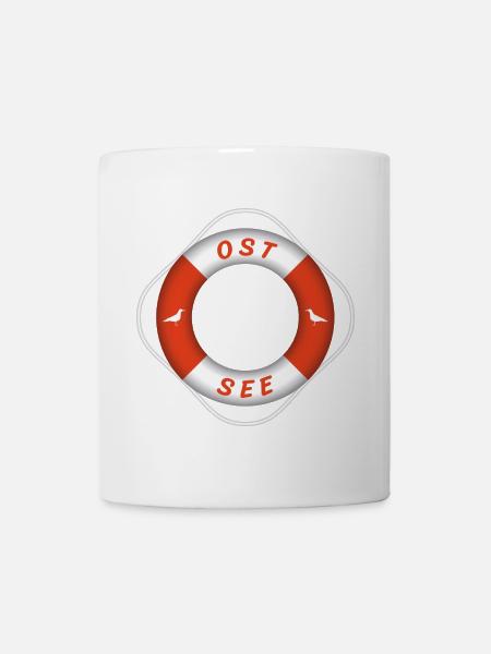 Ostsee Rettungsring Möwen Urlaub - Tasse - Weiß