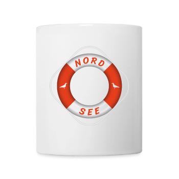 Nordsee Rettungsring Möwen Urlaub - Tasse - Weiß - Vorne