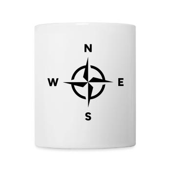 Kompass Navigation Orientierung Himmelsrichtung - Tasse - Weiß - Vorne