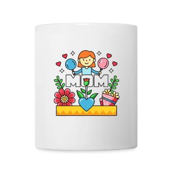 MOM Blühende Mutterliebe Cartoon - Tasse - Weiß - Vorne