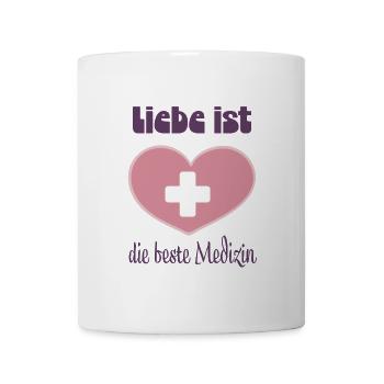 Liebe ist die beste Medizin - Tasse - Weiß - Vorne