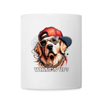 Was geht ab? Cooler Golden Retriever Geschenk - Tasse - Weiß - Vorne
