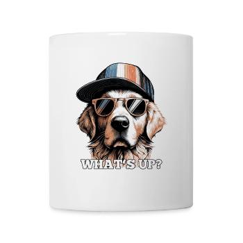Was geht ab? Cooler Golden Retriever Geschenk - Tasse - Weiß - Vorne