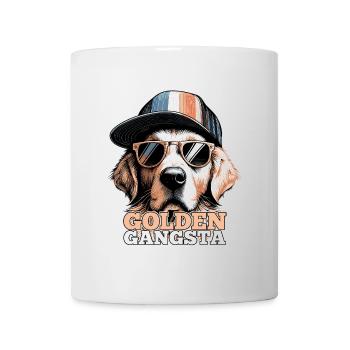 Golden Gangsta Cool Golden Retriever Cadeau - Mug blanc - blanc - Devant