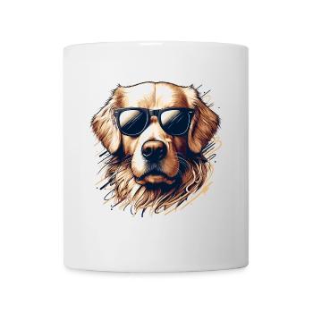 Cool Golden Retriever Dog Sunglasses Gift - Mug - white - Front