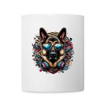 Cool berger allemand chien lunettes de soleil cadeau - Mug blanc - blanc - Devant