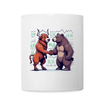Finanzen Aktien Stier Bär Wallstreet Geschenk - Tasse - Weiß - Vorne