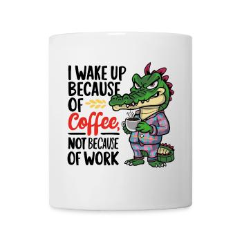 Morgenkaffee Morgenmuffel Krokodil mit Kaffeetasse - Tasse - Weiß - Vorne