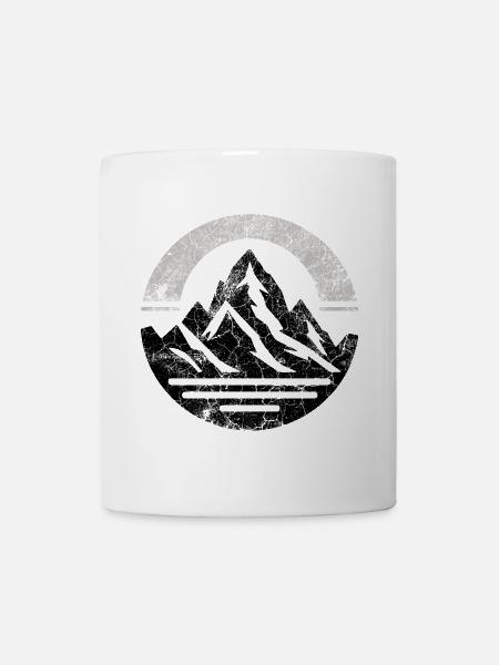 Vintage Schwarzer Berg - Tasse - Weiß