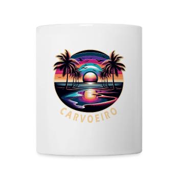 Palmiers de plage de Carvoeiro, Portugal, Algarve - Mug blanc - blanc - Devant