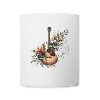 Floral Guitar Vintage Style - Mug - white - Front