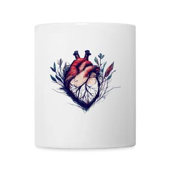 Heart of leaves and tendrils - Mug - white - Front