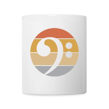 retro Gitarre Bass Bassschlüssel vintage Gitarrist - Tasse - Weiß - Vorne