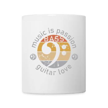 retro Bass Gitarre Bassist Musiker Musik Symbol - Tasse - Weiß - Vorne