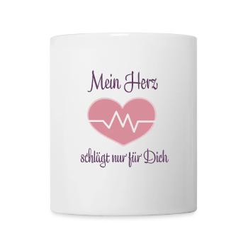 Mein Herz schlägt nur für Dich - Tasse - Weiß - Vorne