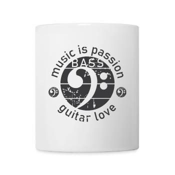 Gitarre Bass Bassschlüssel used look Gitarrist - Tasse - Weiß - Vorne