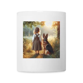 Deutscher Schäferhund Kunst - Tasse - Weiß - Vorne
