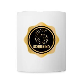 Schulkind 6 Jahre - Sechsjährige - Tasse - Weiß - Vorne