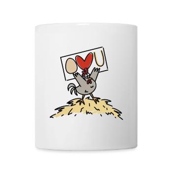 ei love you spruch huhn lustig hühner - Tasse - Weiß - Vorne