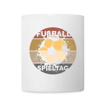 retro soccer game day ball vintage league graphic - Mug - white - Front
