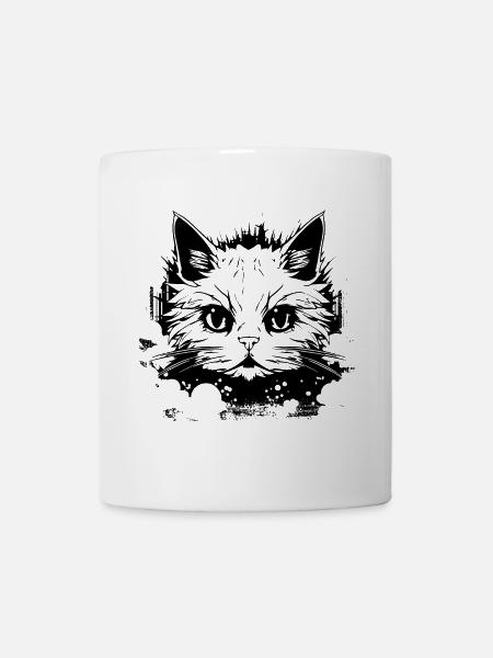 Katze Anime - Tasse - Weiß