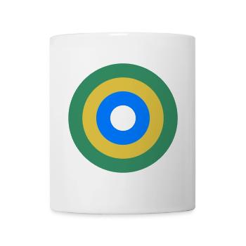 Geometrische Ringe in Grün-Gold-Blau,  - Tasse - Weiß - Vorne