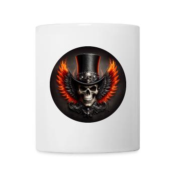 Skull with wings and fire - Mug - white - Front
