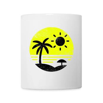 Vintage Beach Black Yellow - Mug - white - Front