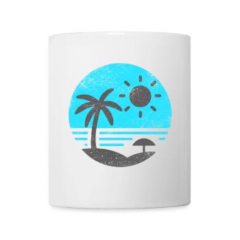 Vintage Plage Bleu Gris - Mug blanc - blanc - Devant