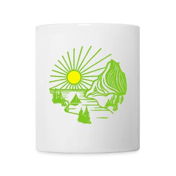 Paysage de vacances (vert) - Mug blanc - blanc - Devant