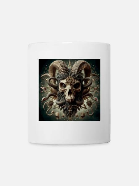 Männlicher Ziegenschädel 3D - Tasse - Weiß