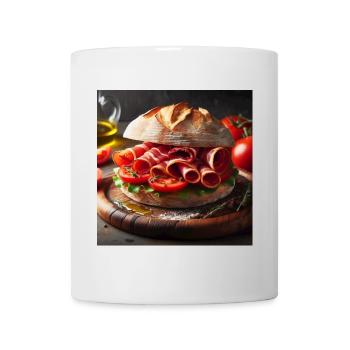 Serrano-Schinken-Tomaten-Sandwich - Tasse - Weiß - Vorne
