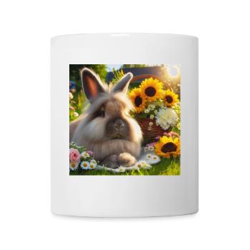 Lapin angora gris - Mug blanc - blanc - Devant