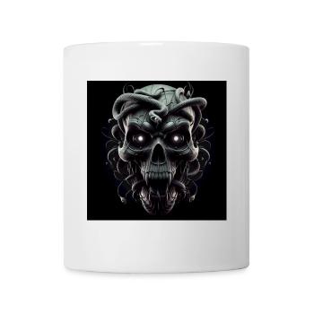Totenkopf und Schlangen 3D - Tasse - Weiß - Vorne