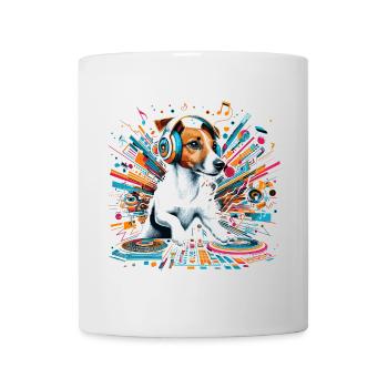 Jack Russell Terrier DJ musique cadeau - Mug blanc - blanc - Devant