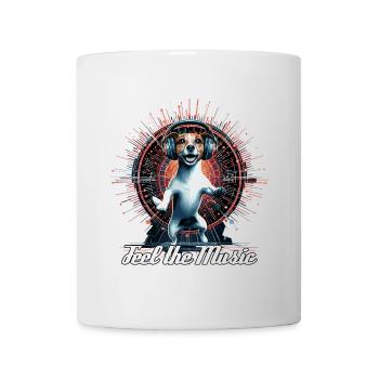 Jack Russell Terrier danse sentir la musique se passe - Mug blanc - blanc - Devant