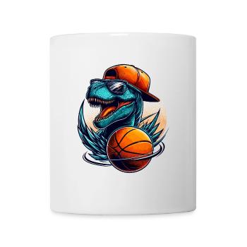 T-Rex Dinosaur Basketball Sunglasses Gift - Mug - white - Front