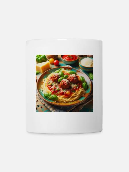 Spaghetti à la viande - Mug blanc - blanc