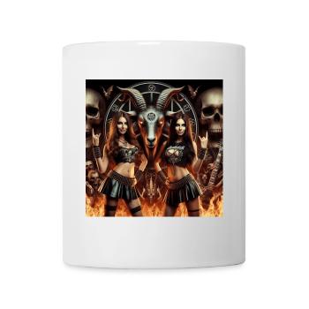 Glückliche Metalheads in der Hölle - Tasse - Weiß - Vorne