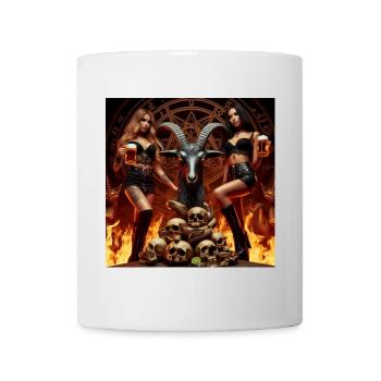 Bier-Metalheads in der Unterwelt - Tasse - Weiß - Vorne