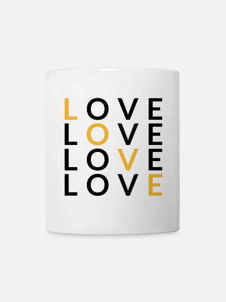 4 LOVE yellow - Tasse - Weiß