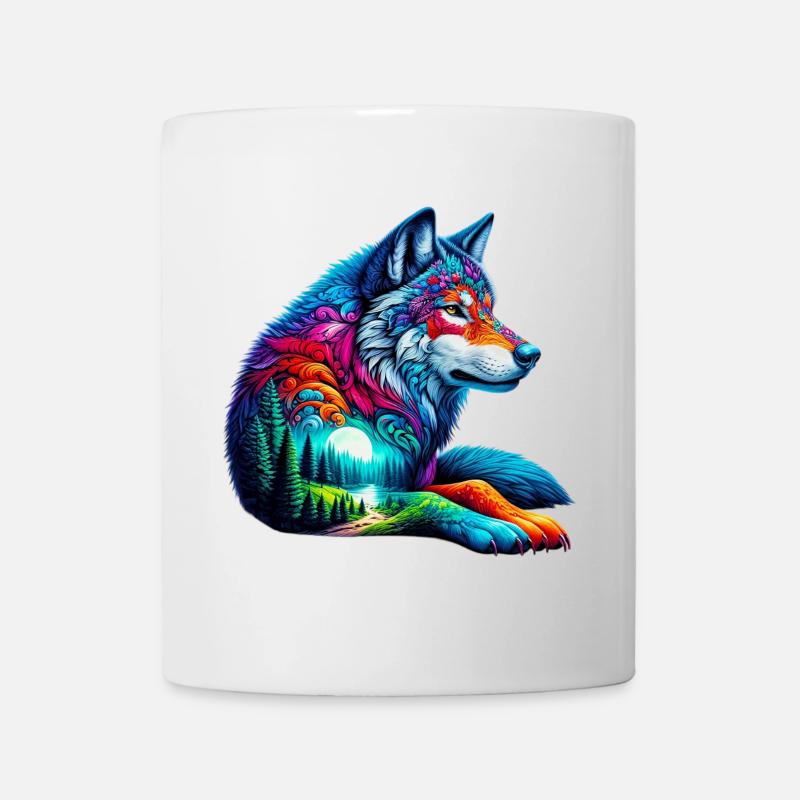 Loup - Mug blanc - blanc