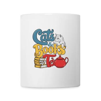 Cats and Books Theme Design - Mug - white - Front