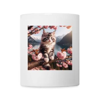 Chiot Maine Coon Chat - Mug blanc - blanc - Devant