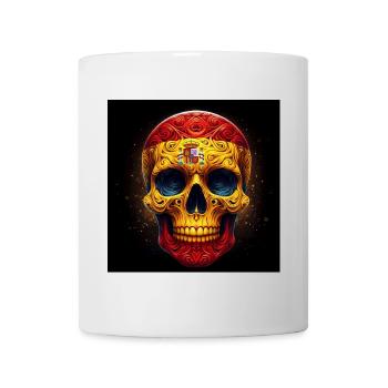 Crâne peint avec le drapeau de l’Espagne - Mug blanc - blanc - Devant