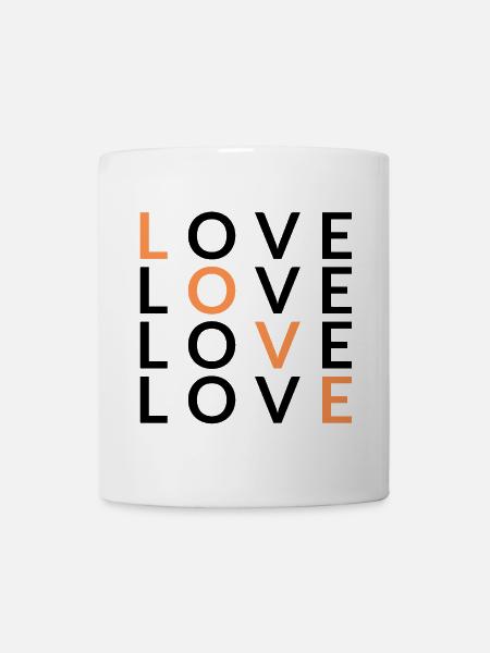 4 LOVE orange - Mug - white